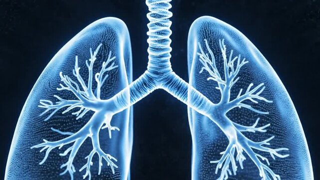 Glowing Particle Lungs Repelling Smoke Symbolizing Clean Breathing and Respiratory Protection