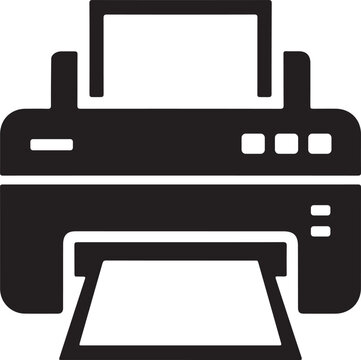 Printer Icon &ndash; Office Printer Black Silhouette Vector Illustration