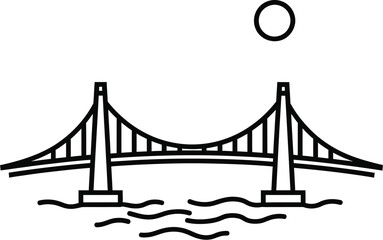 Obraz premium Simple suspension bridge illustration