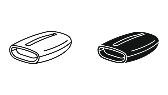 USB Type-C Connector Icon: Outline and Silhouette Comparison for Technology and Connectivity