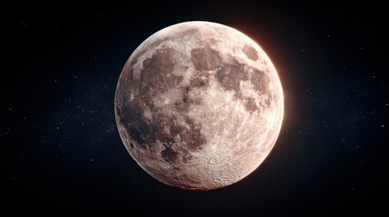 Obraz premium Stunning Close-Up of the Full Moon Against a Starry Night Sky