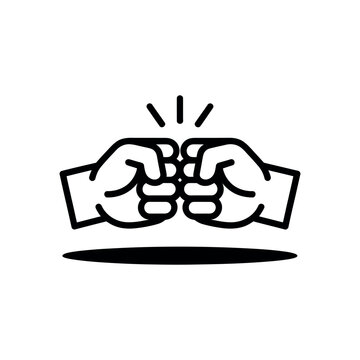 A graphic illustration of two fists touching in a symbol of agreement or solidarity