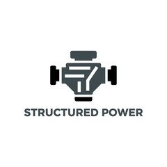Fototapeta premium Industrial Structured Power Engine Component Logo