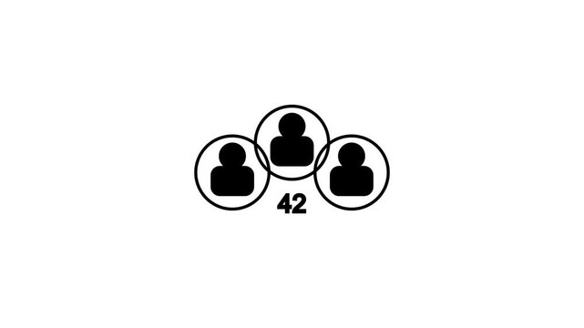 User Profile Count Up 1 to 100 | Account Growth Animation on white background