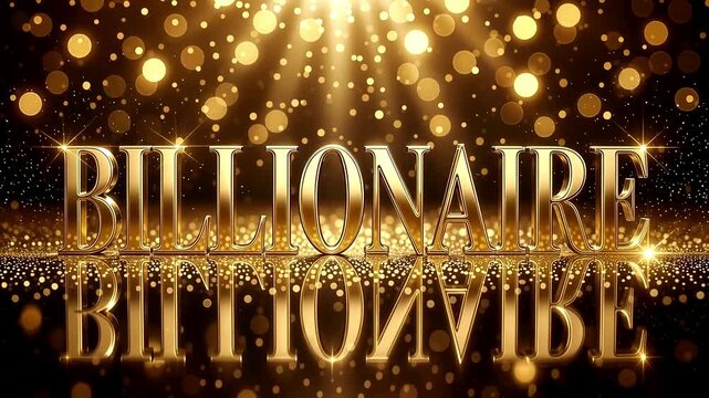 Billionaire animation golden luxury wealth prestige glamorous sparkling design
