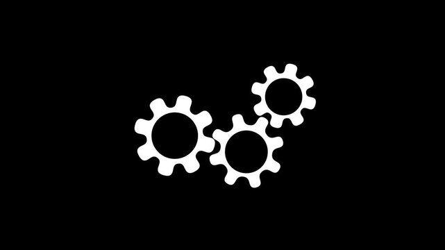 cogwheel gear spinning around animation video. cog wheel icon turning animated background teamwork concept