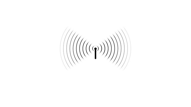 Abstract technology wireless signal icon white color animation. white background 4k video.