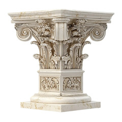 Obraz premium Ornate Corinthian Column Capital isolated on a transparent background 1