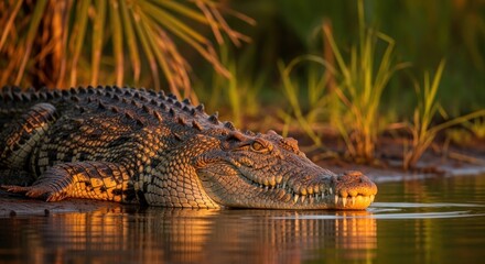 Obraz premium crocodile in a pond