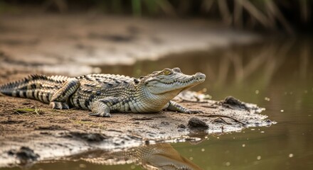 Fototapeta premium alligator in the zoo