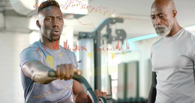 Trainee gripping handles, pushing steady while trainer tuning controls, data showing refining form