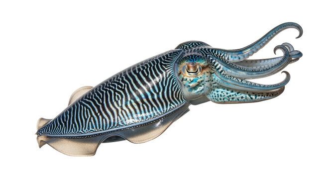 Cuttlefish with black and white stripes 1