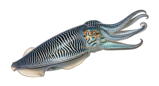 Cuttlefish with black and white stripes