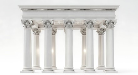 Obraz premium white antique stone columns and entablature architecture
