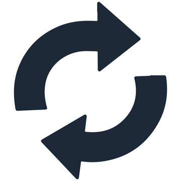 Minimalist Dark Blue Refresh Loop Arrow Vector Icon