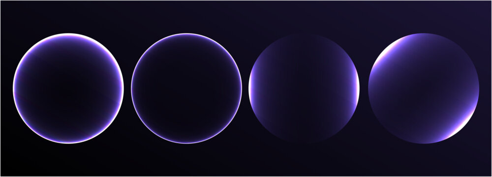 Abstract glowing sphere of blue and purple energy. Futuristic plasma orb made of light particles in empty dark space. abstract background with blue circles