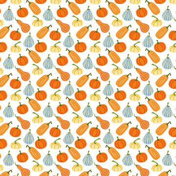 Pumpkin Seamless Pattern Autumn Background