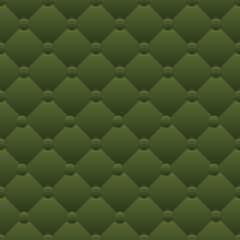 Fototapeta premium Dark green tufted quilted pattern vector. Luxury diamond upholstery background for interior design presentations, furniture catalogs, high-end branding, and digital wallpapers