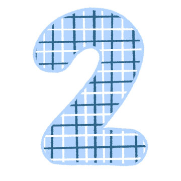 Cute numbers with blue color theme
