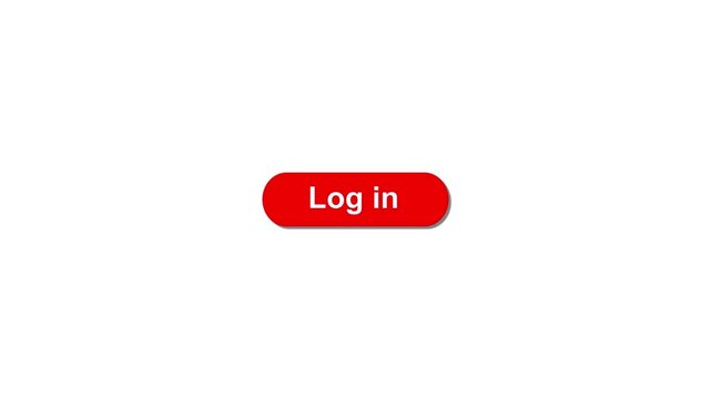 Simple animation of cursor icon clicking Login button. Pack of animated templates for video editing. A set of flat design animated templates for web design or app design. Alpha channel