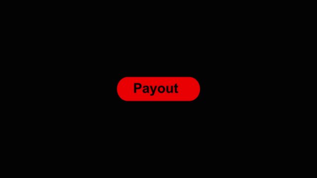 Simple animation of cursor icon clicking Payout button. Pack of animated templates for video editing. A set of flat design animated templates for web design or app design. Alpha channel