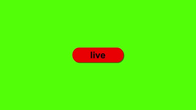 Simple animation of cursor icon clicking live button. Pack of animated templates for video editing. A set of flat design animated templates for web design or app design. Alpha channel