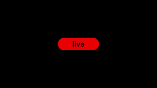 Simple animation of cursor icon clicking live button. Pack of animated templates for video editing. A set of flat design animated templates for web design or app design. Alpha channel