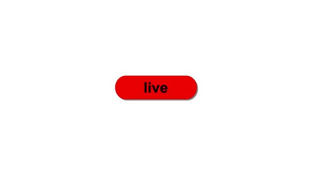 Simple animation of cursor icon clicking live button. Pack of animated templates for video editing. A set of flat design animated templates for web design or app design. Alpha channel