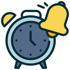 Fototapeta premium bell ringing alarm loud clock filled outline icon