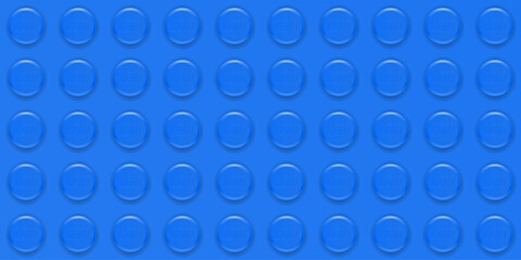 Fototapeta premium Realistic blue Lego plastik constructor seamless background. Vector editorial illustration