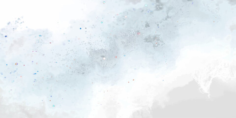 Abstract watercolor background featuring blue paint splashes and frozen ice textures on vintage paper to create a cold winter nature pattern. © ATIA