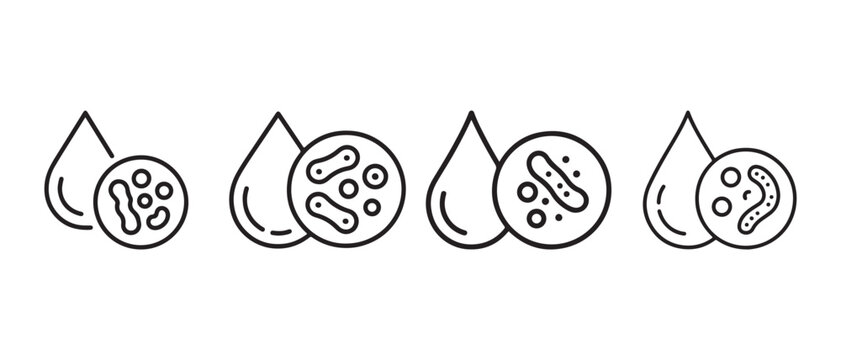 A series of five cells in different stages of mitosis and meiosis with distinct organelles and structures.