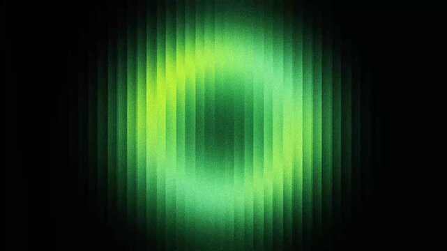 Abstract green and yellow blurred grainy neon gradient pulsing sphere. Animated background. Digital grain dust soft noise ribbed glass looping animation.