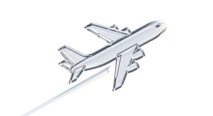 Fototapeta premium Shiny airplane model mounted on a stick for travel or aviation display purposes clearly shown