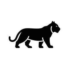 Obraz premium Black tiger silhouette, a symbol or icon