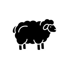 Obraz premium Black silhouette of another sheep standing
