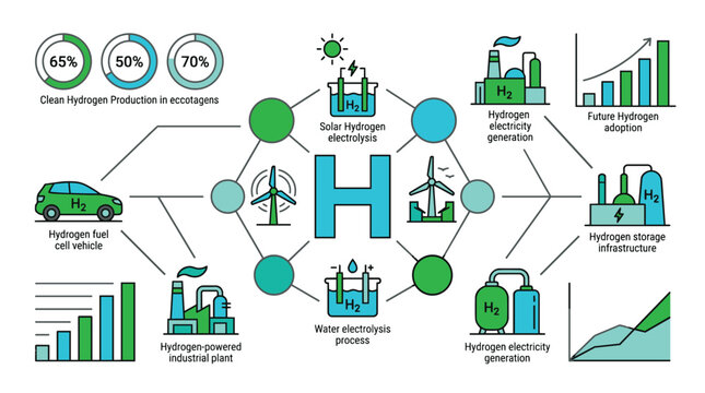 Clean hydrogen production and utilization in various sectors