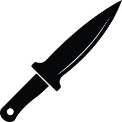 Obraz premium throwing knife silhouette vector art illustration, black and white design