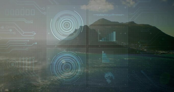 Maritime system booting, activating circular sensors, filling HUD overlay, enabling coast watch