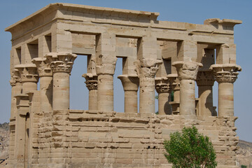 Fototapeta premium Philae temple complex Emperor Trajan's Kiosk or Pharaoh's Bed UNESCO World Heritage Site Agilkia Island Aswan