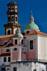 Fototapeta premium Collegiate Church of St Mary Magdalene Atrani Village Amalfi Coast Sorrentine Peninsula Campania Italy Europe