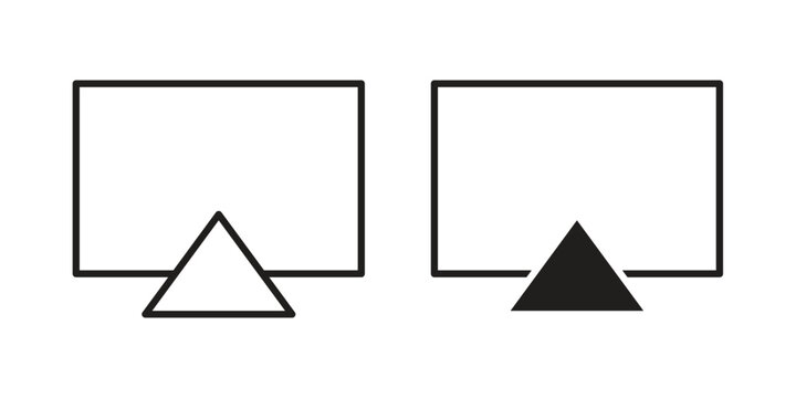 Airplay icon linear vector outline, symbol logo design style