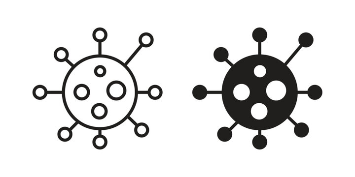 Bacteria icon linear vector outline, symbol logo design style