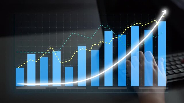This image illustrates a business growth analysis showcasing financial charts and graphs, highlighting positive trends and upward movement for effective data representation. Copula