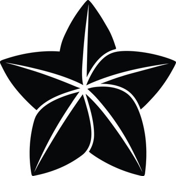 Carambola starfruit silhouette vector art illustration