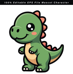 Fototapeta premium Friendly cartoon dinosaur mascot character in editable vector format