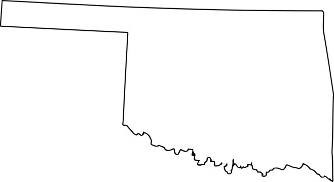 A simple black and white outline map of the us state of oklahoma on a plain white background Vector