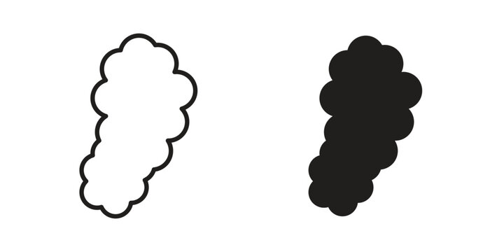 Fire smoke icon linear vector outline, symbol logo design style