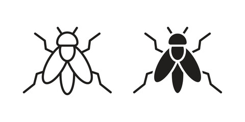 Fly insect icon linear vector outline, symbol logo design style © JacobJ