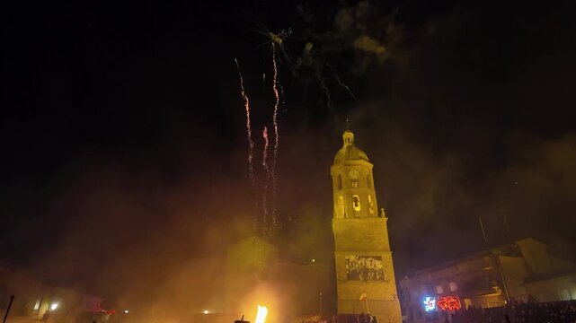 El V&iacute;tor Festival, Civic Procession "El V&iacute;tor", a festival declared of National Tourist Interest, celebrated on September 27th in Mayorga, Tierra de Campos region, Valladolid, Castile and Le&oacute;n, Spain,